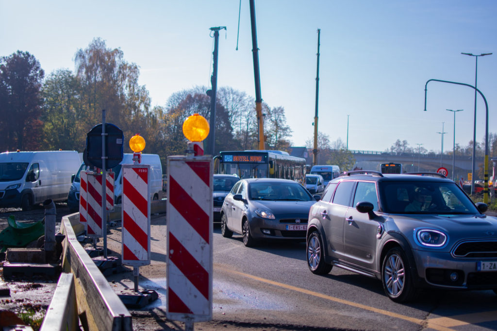 Les travaux provoquent des gros embarras de circulations à l'entrée de Bruxelles