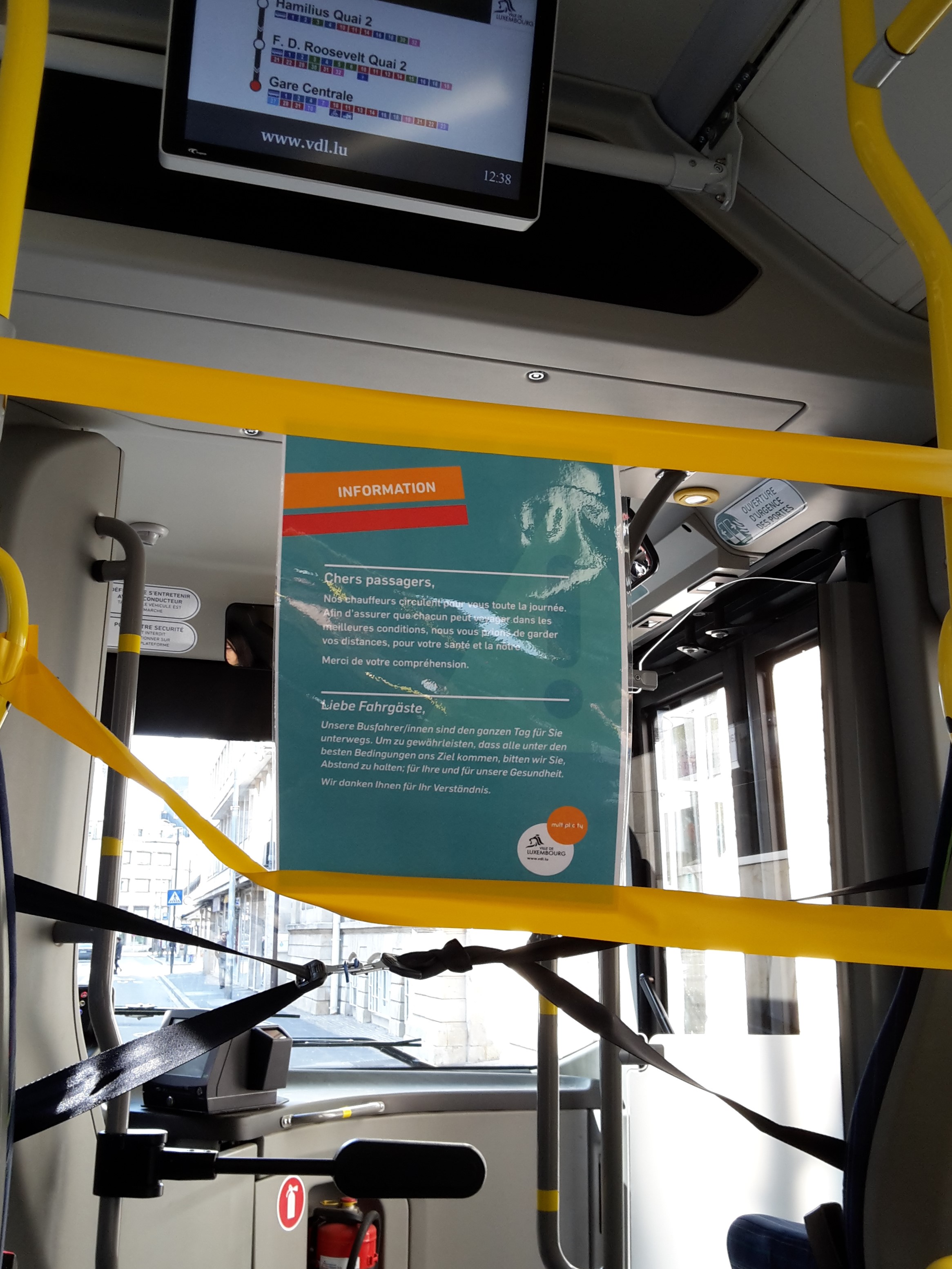 interdiction sécurité chauffeur de bus Luxembourg