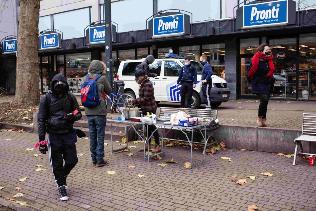 Contrôle de police, action à Namur