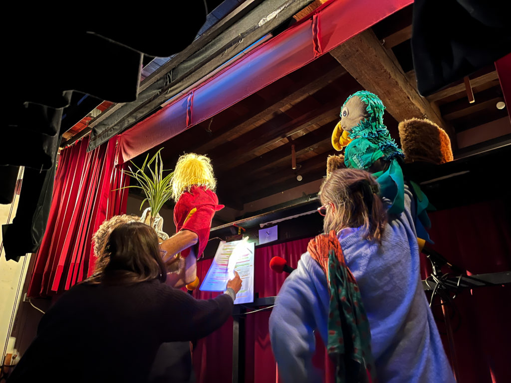 Le spectacle de Zouzou vu des coulisses. 